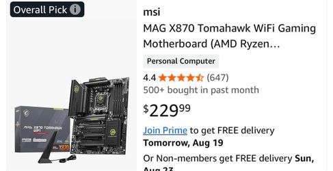 MSI MAG X870 Tomahawk WiFi Gaming Motherboard