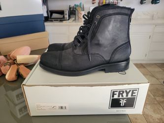 Frye Brayden Bal Lace Up 87979 Mens Black Leather Zipper Casual Dress Boots size 11 Mens

