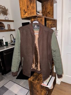 Men’s Green and Brown Bomber Jacket