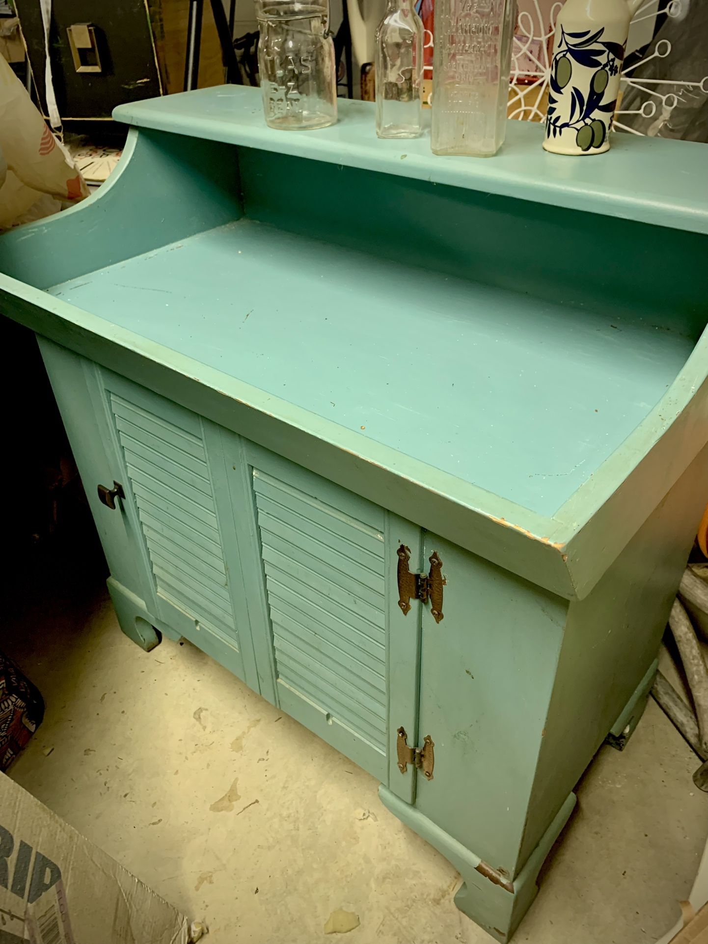 Vintage Unusual Pantry Or Other ,Cabinet.