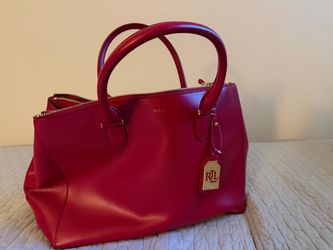 Lauren Ralph Lauren Red Leather Tote Bag