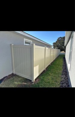 Vinyl Privacy Fence Panels Tan/Beige