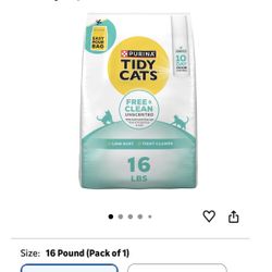Purina Tidy Cats Clumping Cat Litter Odor Control, Free and Clean Unscented Multi Cat Litter - 16 lb. Bag