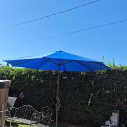 11"ft market umbrella patio color: blue base not included