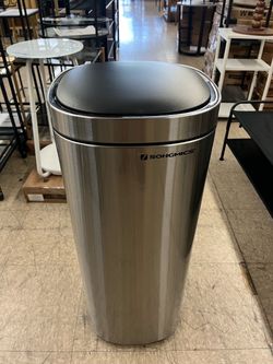 Songmic 13 Gallon Motion Sensor Kitchen Trash Can - Silver