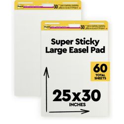 Post-it Easel Pads, 25" x 30", 1 Pad, 30 Sheets/Pad, School Supplies for Classrooms, White