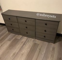 Grey 9 drawer dresser