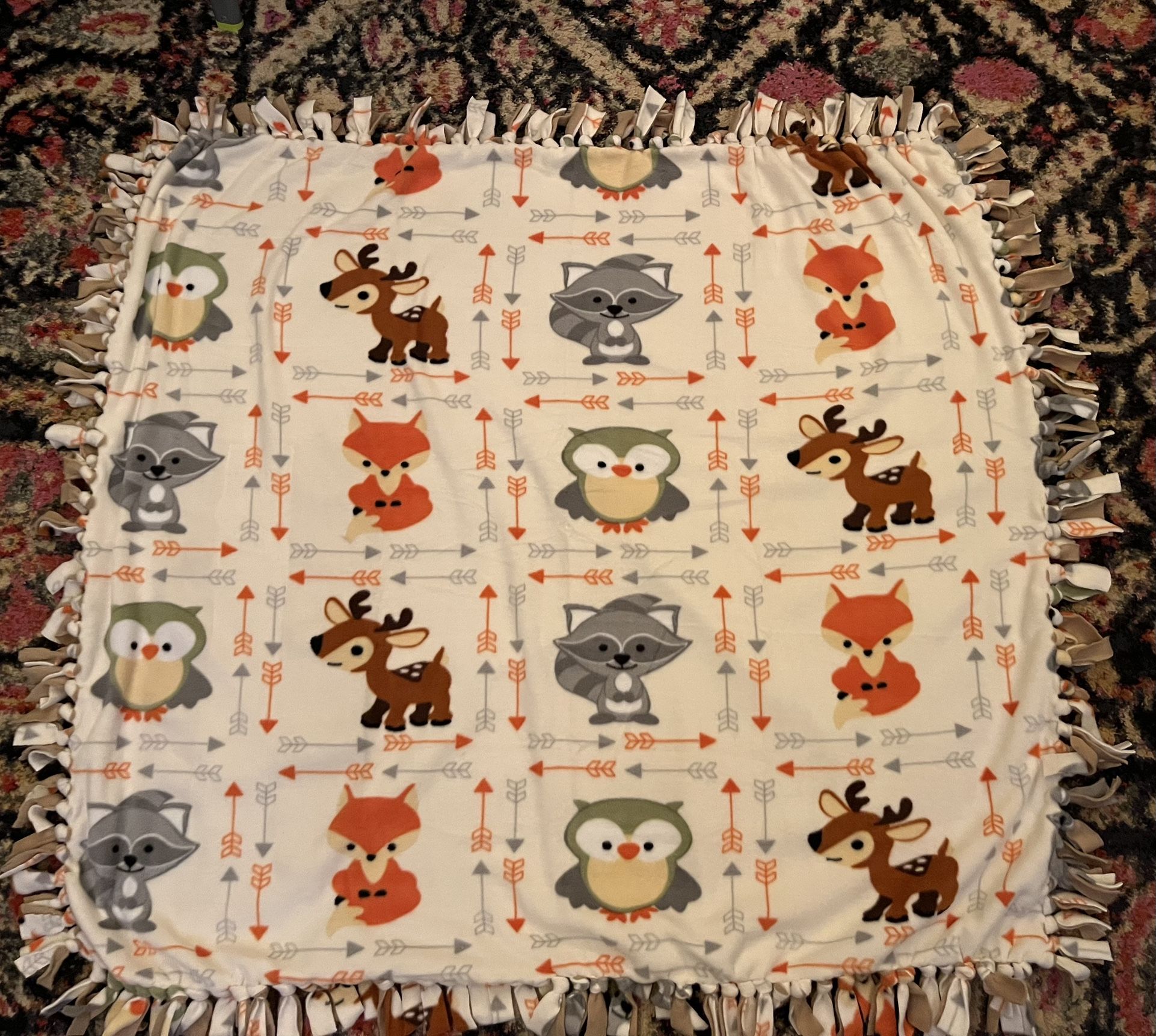 Homemade Animal Print Fleece Tie Blanket