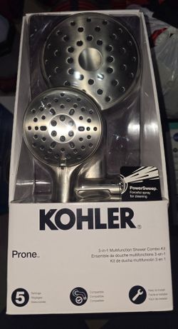 Kohler Prone 3 in 1 Multifunction Shower Combo Kit w/ PowerSweep Brushed NickelKohler Prone 3 in 1 Multifunction Shower Combo Kit w/ PowerSweep Brushe