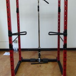   Squat rack/Power rack with pulley system and dip attachments