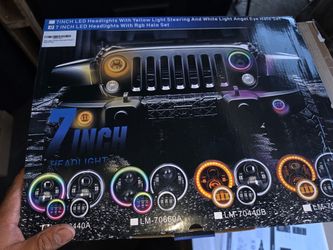 7 inch led headlights with yellow light steering