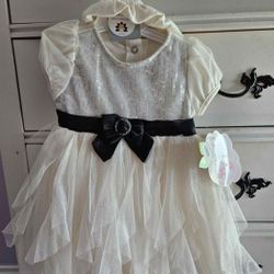 Carters Nanette Baby White Dress With Sequins