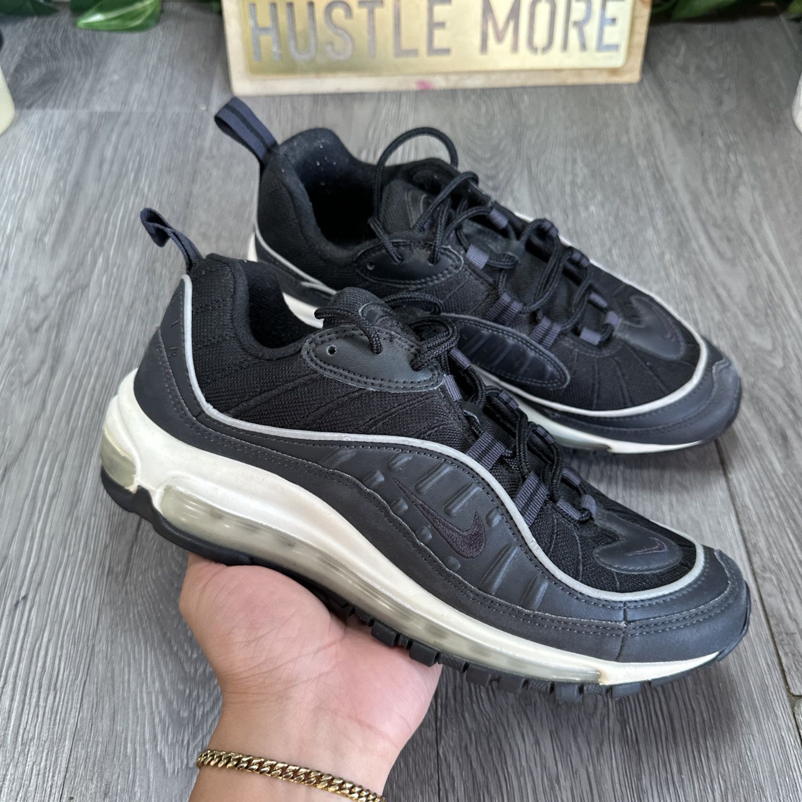 Nike Air Max 98 GS Youth Grey/Black bv4872 002 7Y/8.5 Women's