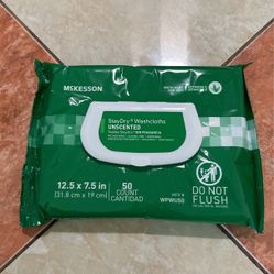 Adult Wipes Stay Dry Washcloths 50count