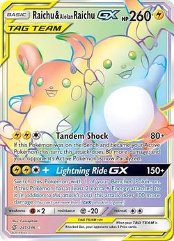 Raichu and Alolan Raichu GX Secret (Ultra Rare) NM