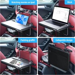 Car Steering Wheel Tray Foldable Hanging Rear Headrest Expandable
