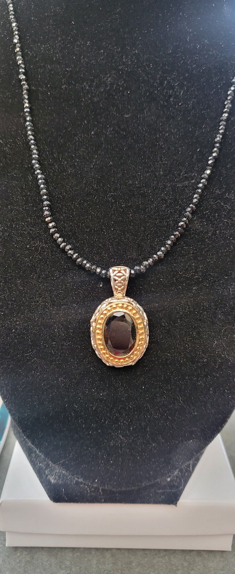 Genuine Black Spinel Pendant 