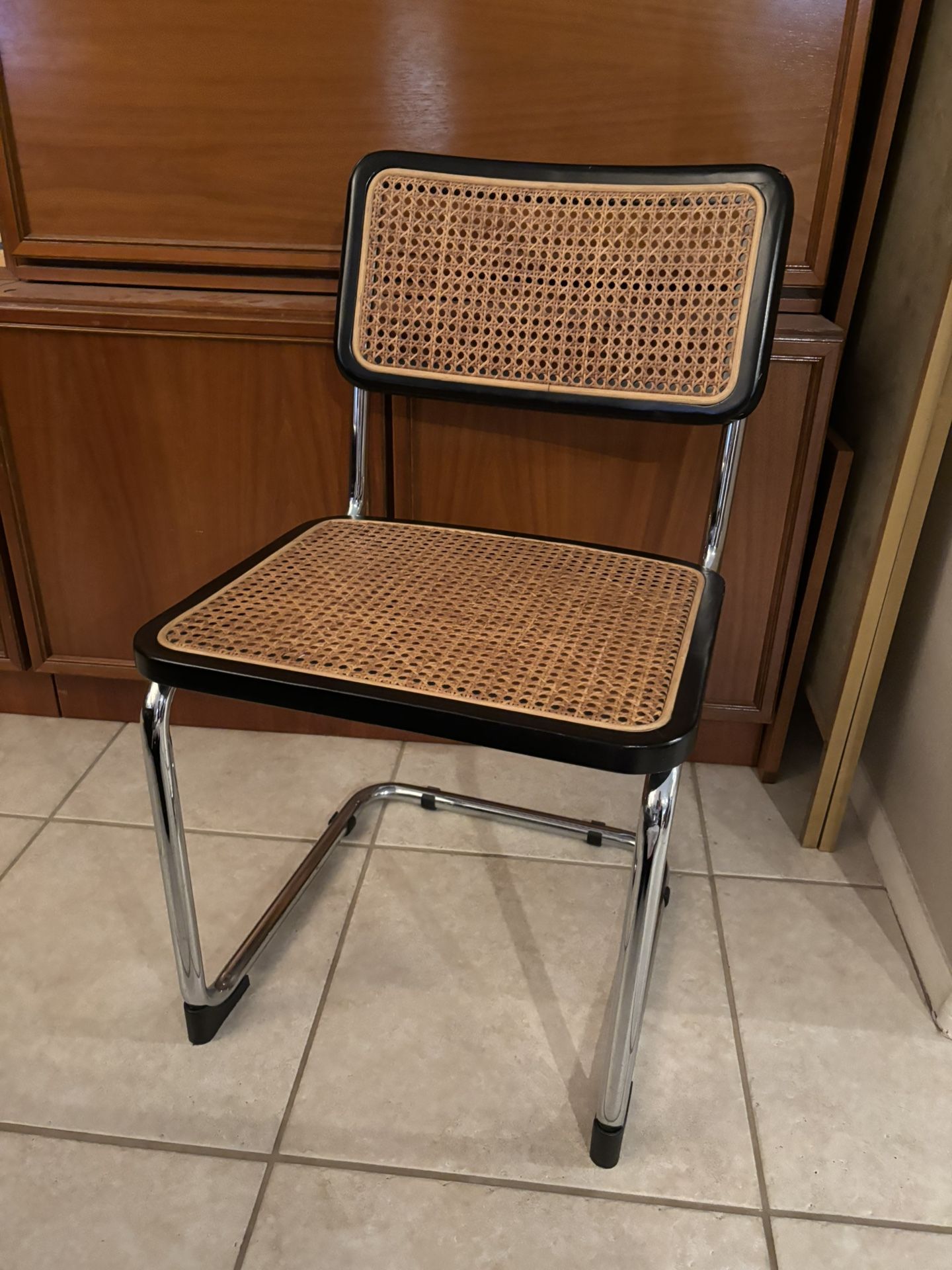 Chair- Cane/ Wood/ Chrome