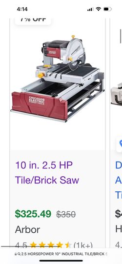 Tile And Brick Saw 10 Inch