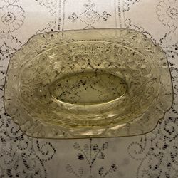 Vintage Depression Glass GreenServing Bowl