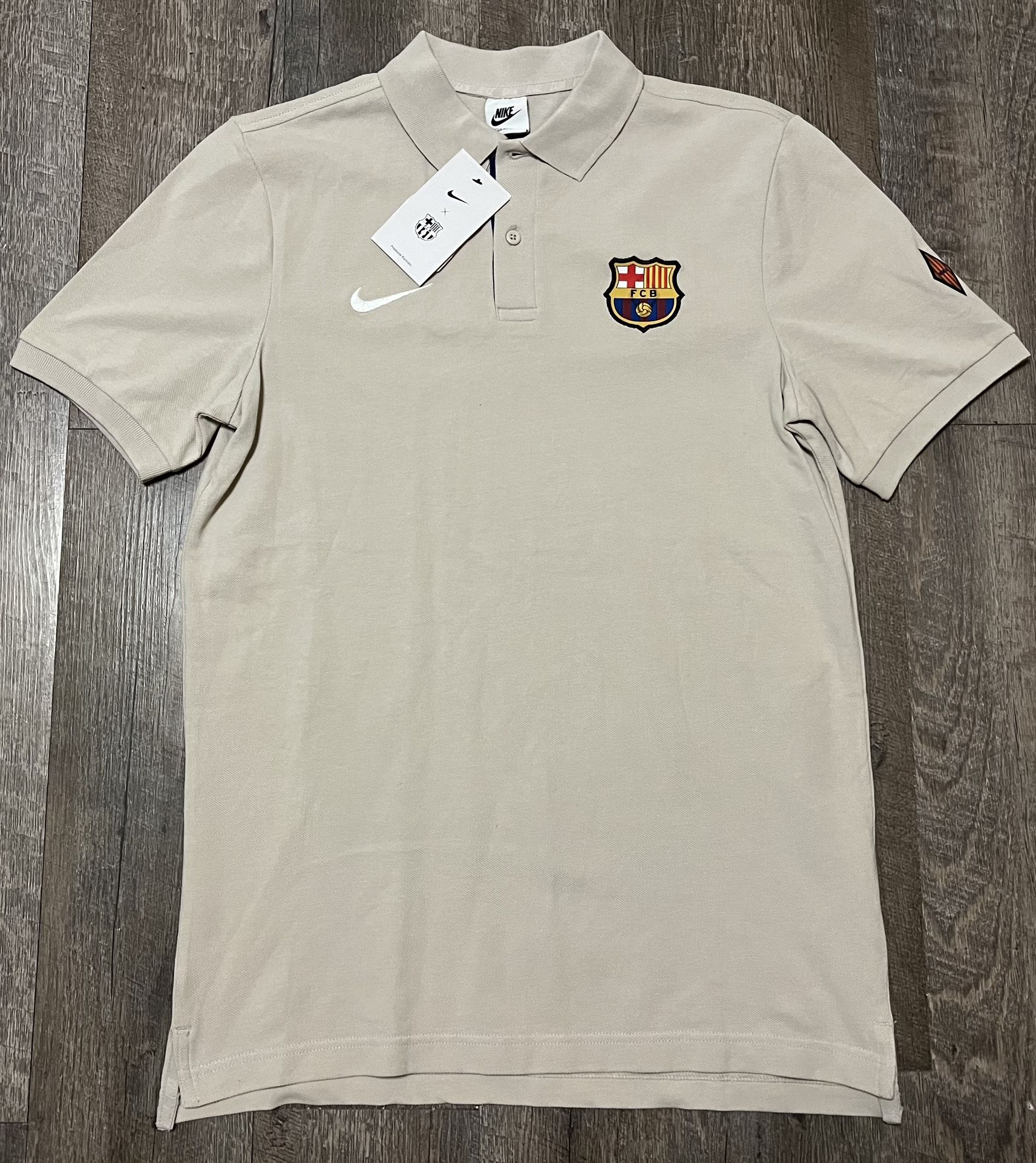 Nike FCB Barcelona Crest Pique Polo Size Medium