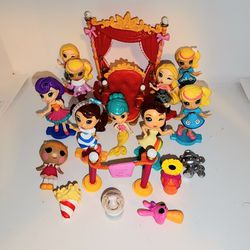 lot of Party Popteenies, Splashlings, and Lalaloopsy accessories