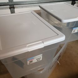 3 Large Clear Storage Containers 