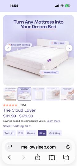 Mellow Mattress Topper (King)