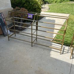 Set Of 2 Gold & Glass Shelves