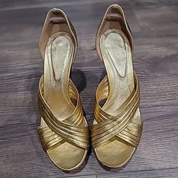 SERGIO ROSSI | Gold Stiletto Heels in Size EU 37.5