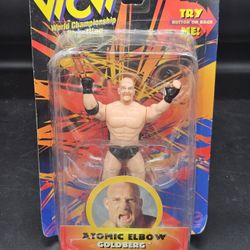 WCW Wrestling Action Figure Goldberg Atomic Elbow 1998 New Sealed Vintage