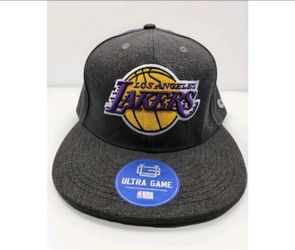 BRAND NEW NBA ULTRA GAME LOS ANGELES LAKERS SNAPBACK CHARCOAL CAP
