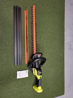 Ryobi ONE+ Brushless 18V 24 inch Hedge Trimmer. Tool Only. Comes with debris deflector and blade cover.