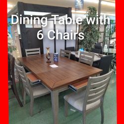 🥰 Dining Table with 6 Chairs