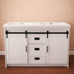 Doublew Sink Bathroom Vanity — Bright White, Tons of Storage ✨🛁