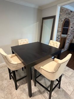 Used Bar Height Dining Table with 4 Chairs