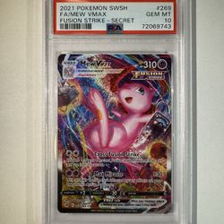 2021 Pokemon Sword & Shield Fusion Strike Secret #269 FULL ART / MEW VMAX PSA 10 GEM MT 