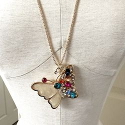 Betsey Johnson Butterfly Pendant Necklace 