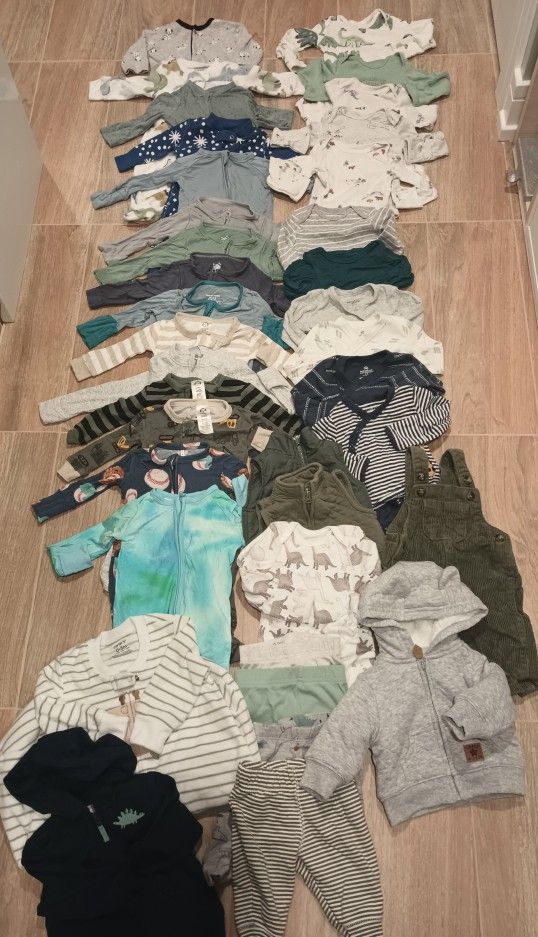 0-3 And 3-6 Months Boy Cold Season Set