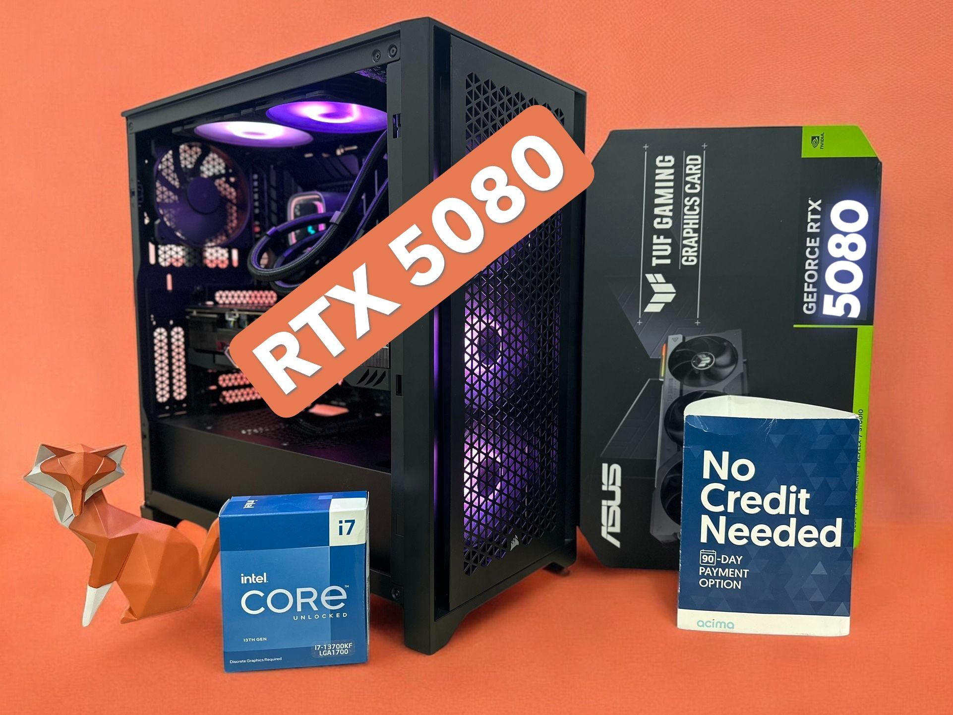 🦊 FOX 69 🦊 HIGH END GAMING PC + FINANCING 🦊 FOX GAMING TOWER | PC | RIG | INTEL I7-14700KF | NVIDIA RTX 5080 | 64 GB DDR5 RAM | 2 TB SSD.