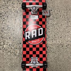 Rad Checker 2 Complete Skateboard Red