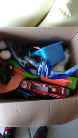 Box of random toys