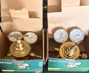 Victor, oxygen and acetylene brand new gauges set