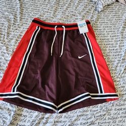 Nike Basketball Shorts Mens Medium Tall Dri-Fit DNA 8" Red Brown White CV1897-652