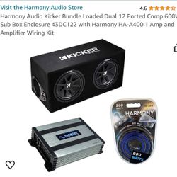 Harmony Audio Kicker Bundle Loaded Dual 12 Ported Comp 600W Sub Box Enclosure 