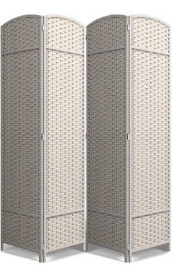 4-Panel Room Divider, 6ft Tall, Privacy Screen