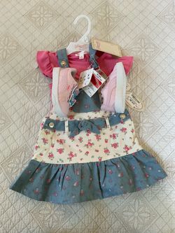 New Shannette Baby Girl Outfit & Puma Sneakers Set 12M 5C