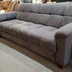 Brand New 84" x 44" Gray Microfiber Storage Sofa Futon