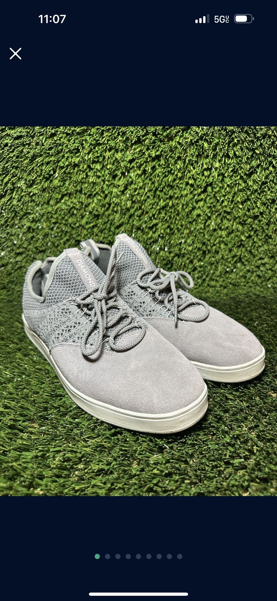 Diamond Supply CO.  Gray White Sneakers Casual Shoes D14-F103 Mens Size 11
