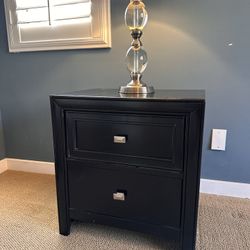 Black 2-Drawer Nightstand / End Table